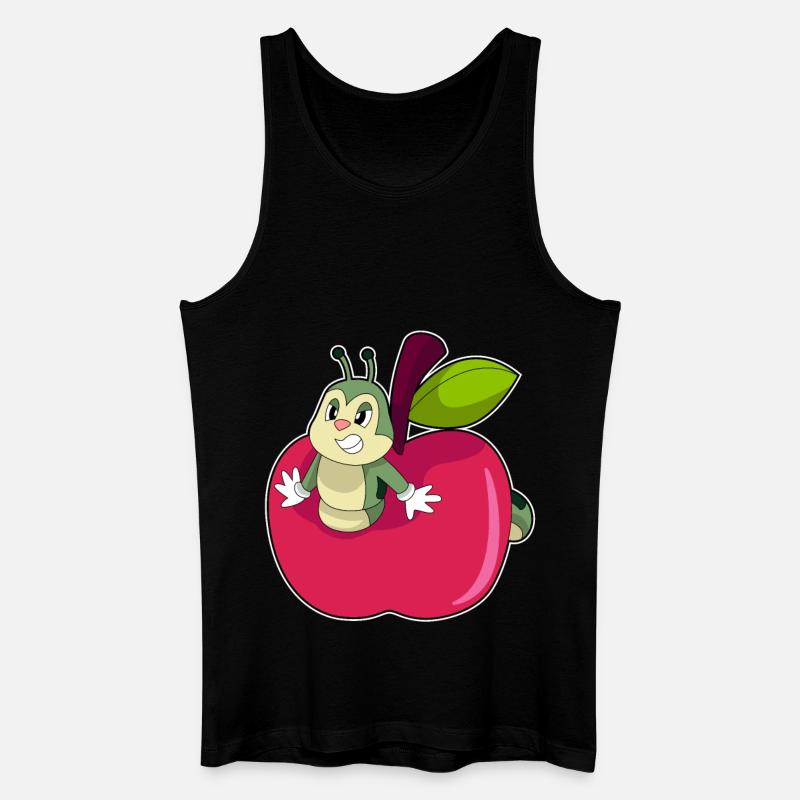 Raupe Apfel - Männer Bio Tank Top - Schwarz