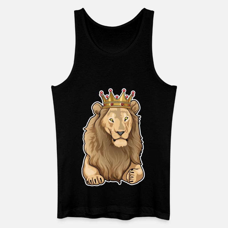 Löwe Krone - Männer Bio Tank Top - Schwarz