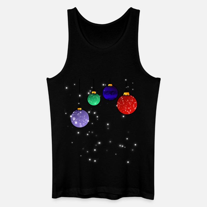 Christbaumkugeln mit Schneeflocken - Männer Bio Tank Top - Schwarz
