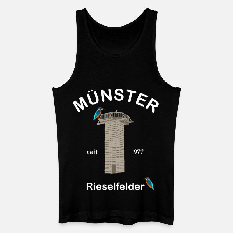 Münster, Rieselfelder, Vogelschutz, Eisvogel - Männer Bio Tank Top - Schwarz