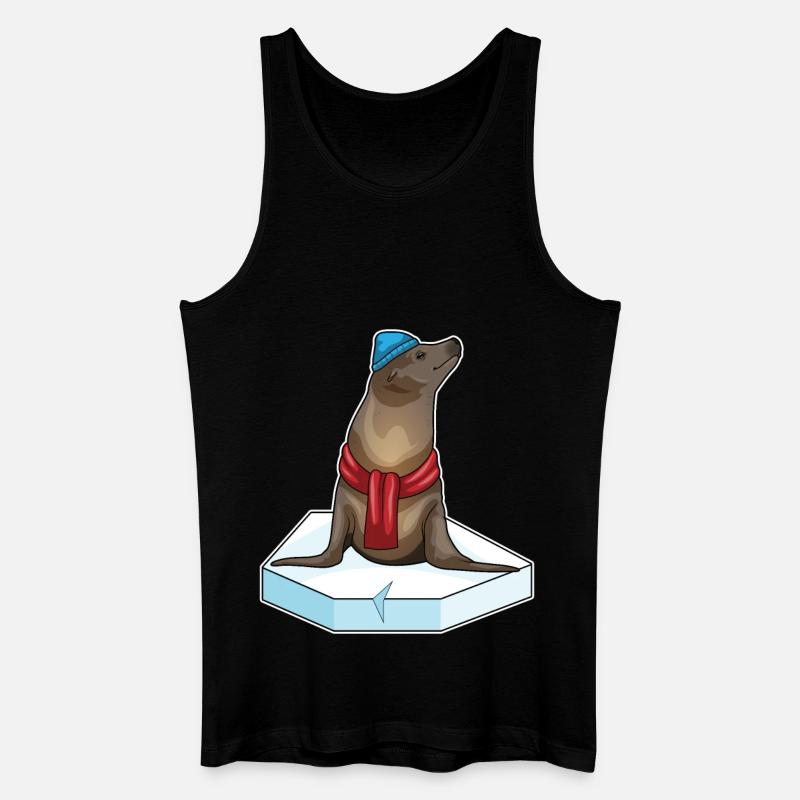 Seehund Eisscholle - Männer Bio Tank Top - Schwarz
