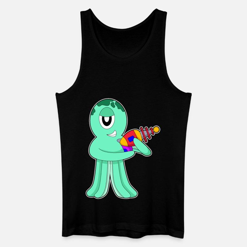 Krake Alien - Männer Bio Tank Top - Schwarz