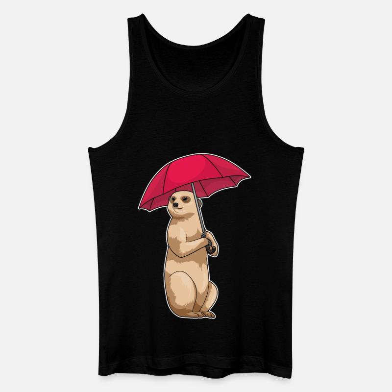 Erdmännchen Regenschirm - Männer Bio Tank Top - Schwarz