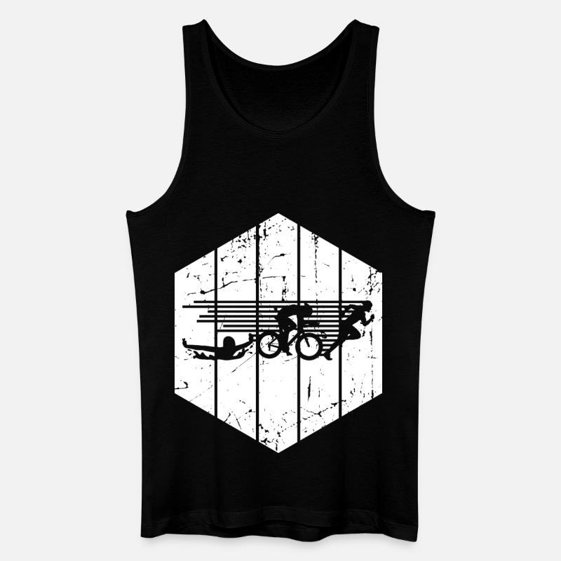 Triathlon Wettkampf - Männer Bio Tank Top - Schwarz