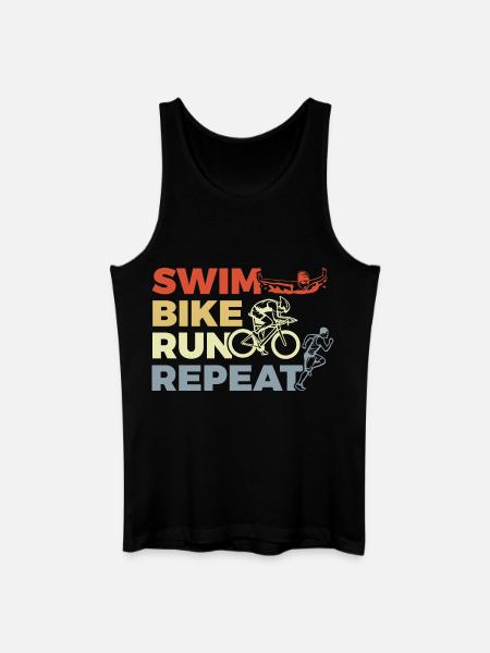 Triathlon Repeat - Männer Bio Tank Top - Schwarz