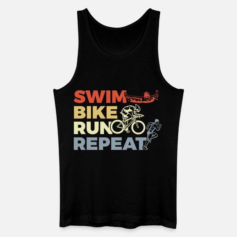 Triathlon Repeat - Männer Bio Tank Top - Schwarz