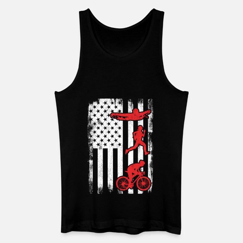 Patriotischer Triathlet - Männer Bio Tank Top - Schwarz