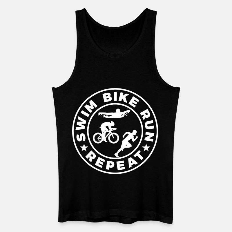 Swim Bike Run Repeat - Männer Bio Tank Top - Schwarz