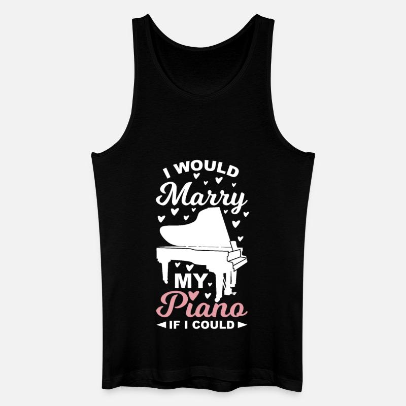 Klavierliebhaber Witz - Männer Bio Tank Top - Schwarz
