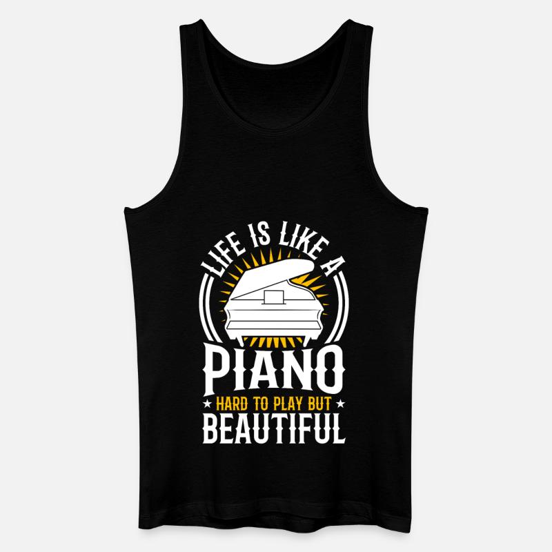 Motivation Piano - Männer Bio Tank Top - Schwarz