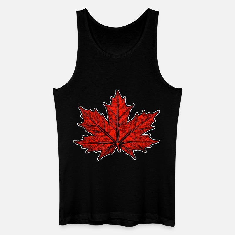 Ahorn / Blatt - Männer Bio Tank Top - Schwarz