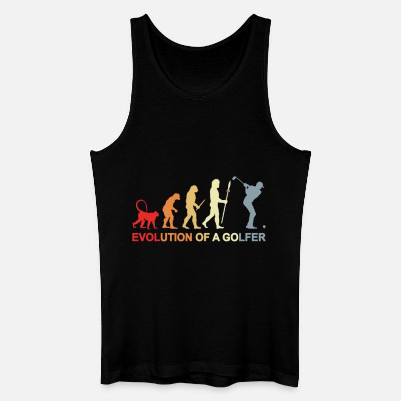 Golfer Evolution - Männer Bio Tank Top - Schwarz