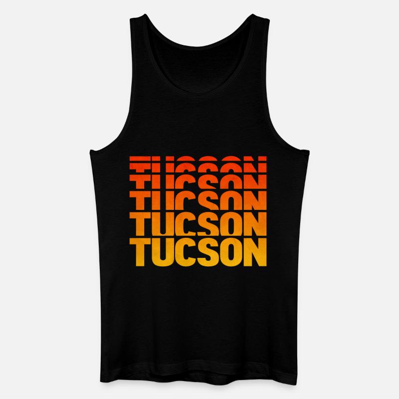 Tucson Gradient Block Typo - Männer Bio Tank Top - Schwarz