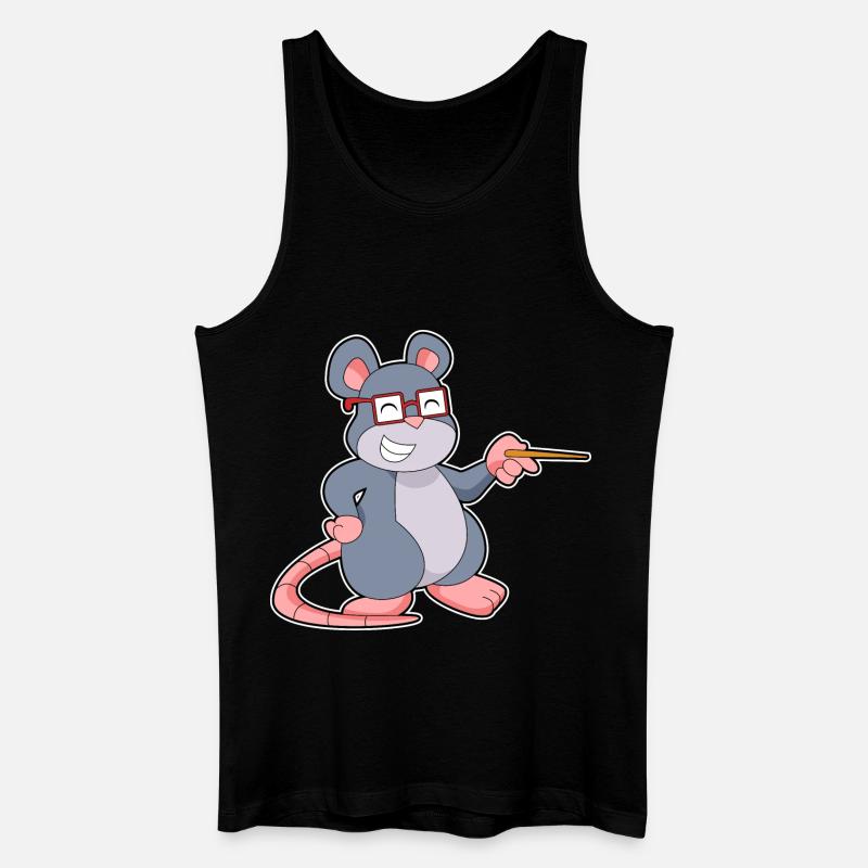 Mouse Teacher Pointer School - Men’s Organic Tank Top - black