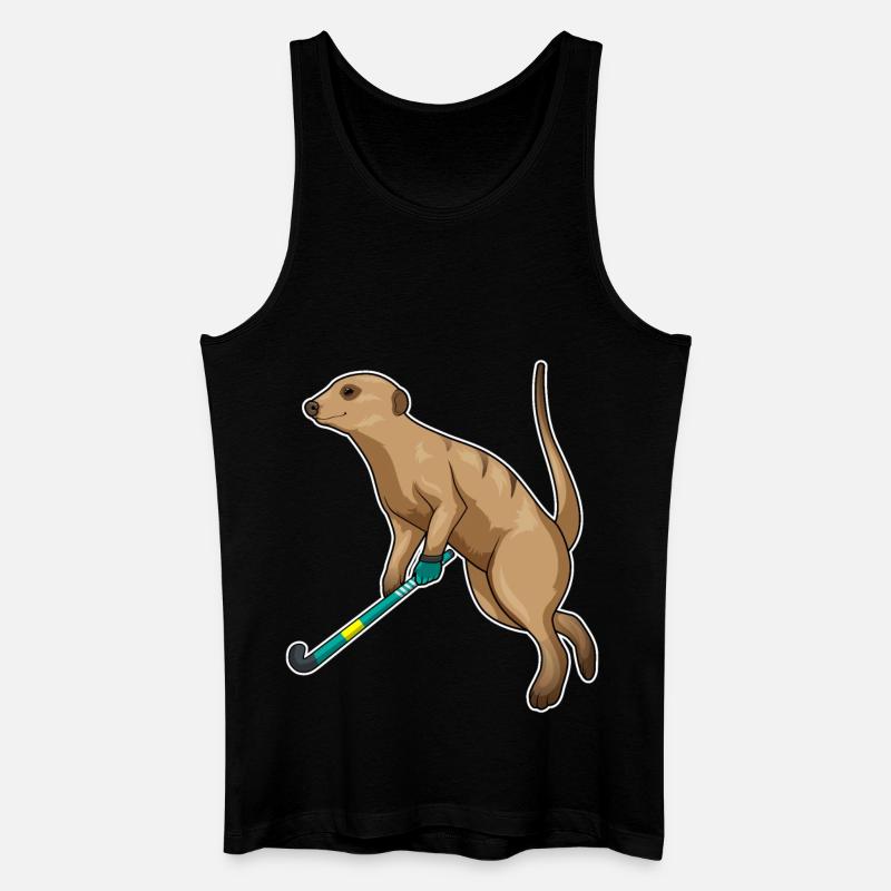 Erdmännchen Feldhockey Feldhockeyschläger - Männer Bio Tank Top - Schwarz