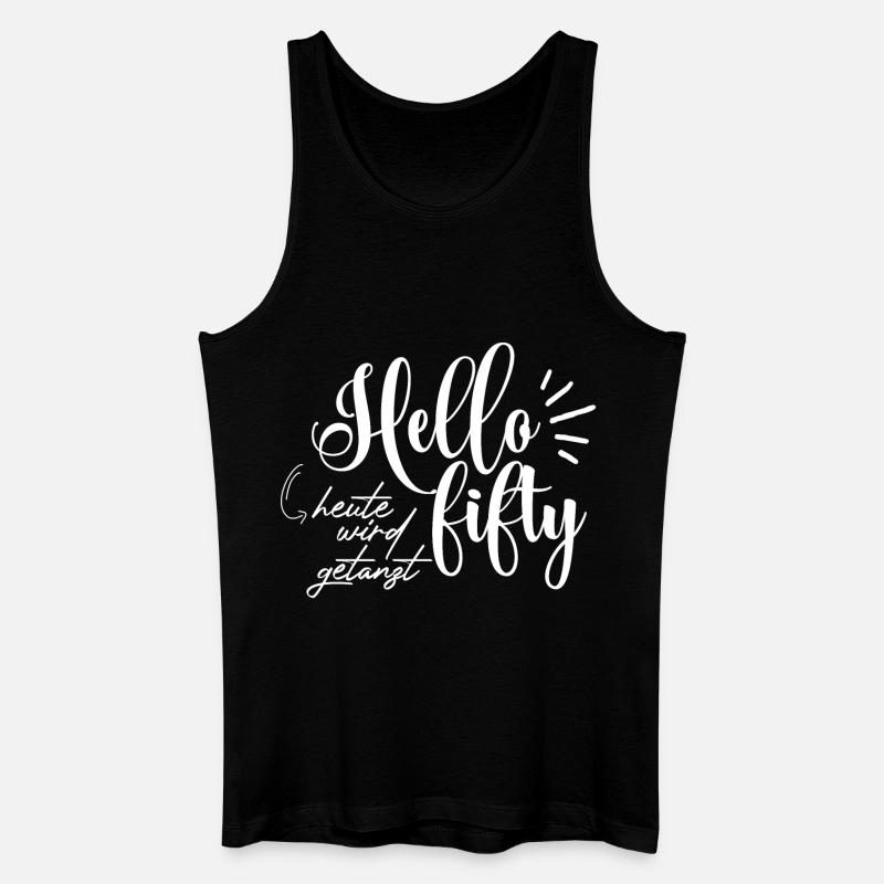 Hello fifty - Hallo Fünfzig - Männer Bio Tank Top - Schwarz
