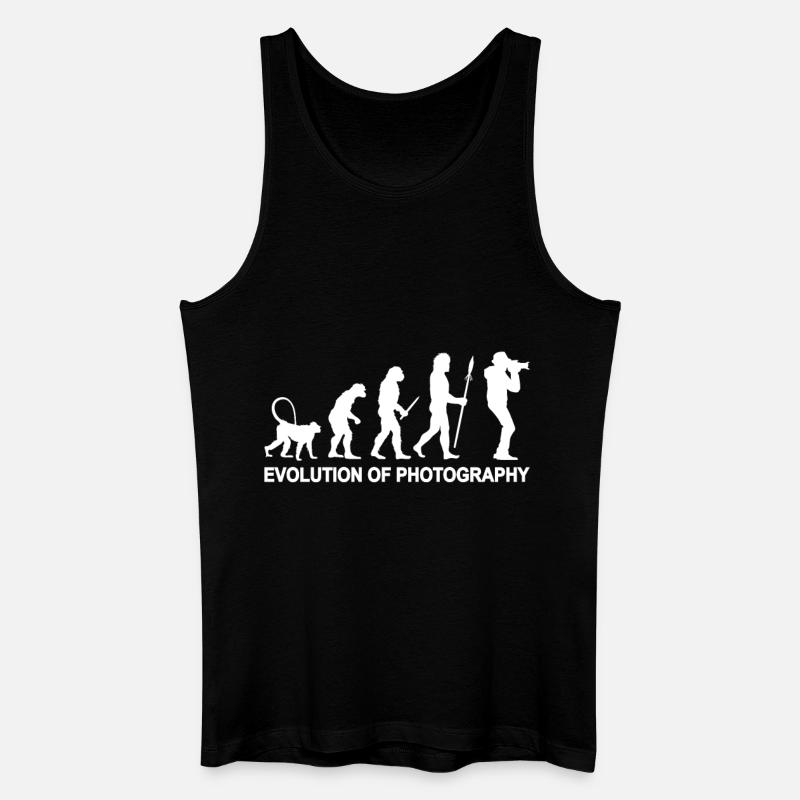 Fotografie Evolution - Männer Bio Tank Top - Schwarz