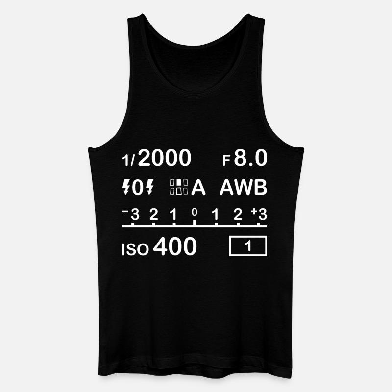 Digitalkamera Einstellungen - Männer Bio Tank Top - Schwarz