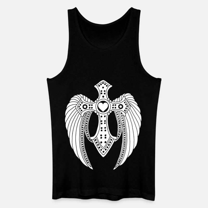 weißer gefallener Engel - Männer Bio Tank Top - Schwarz
