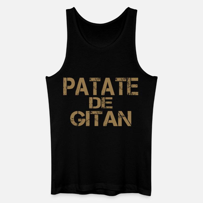 Patate GITAN ocre - Débardeur bio Homme - noir