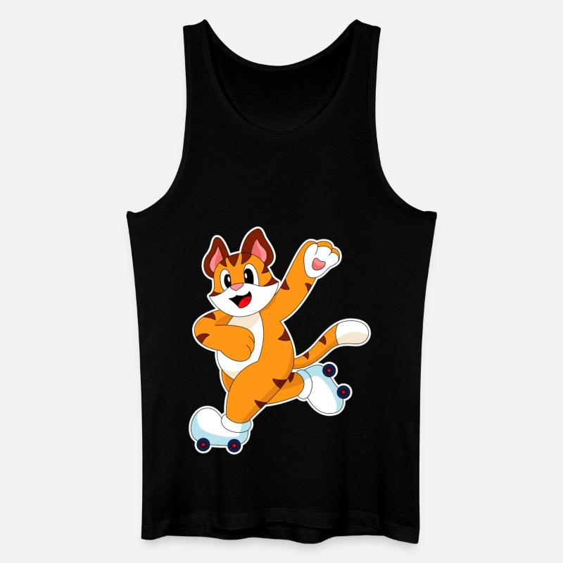 Tiger Rollschuhfahren Rollschuhe - Männer Bio Tank Top - Schwarz