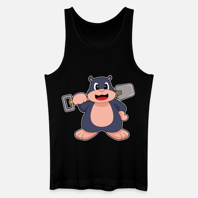 Maulwurf Bergarbeiter Schaufel Bergbau - Männer Bio Tank Top - Schwarz