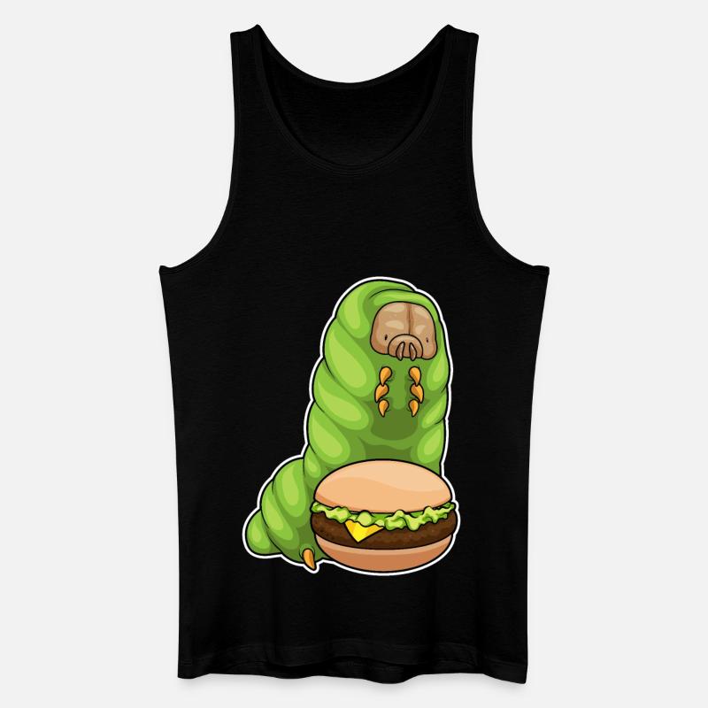Raupe Cheeseburger - Männer Bio Tank Top - Schwarz