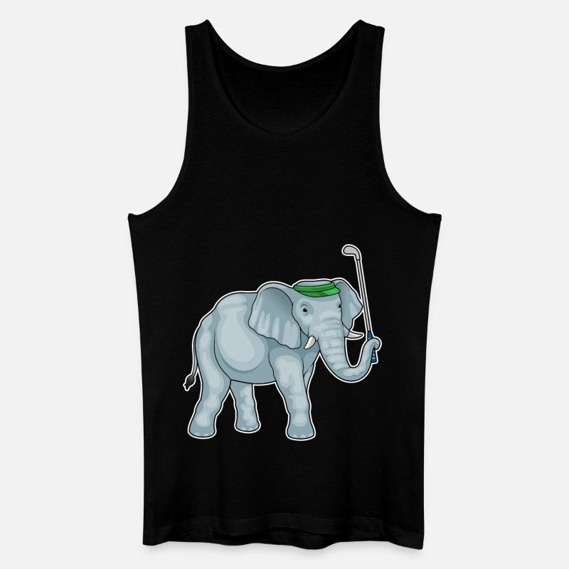 Elefant Golf Golfschläger - Männer Bio Tank Top - Schwarz