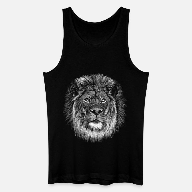 Löwe - Männer Bio Tank Top - Schwarz