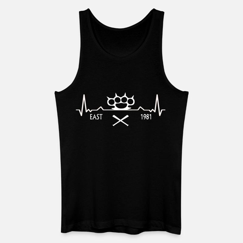 Schlagring und Baseballschläger - Männer Bio Tank Top - Schwarz