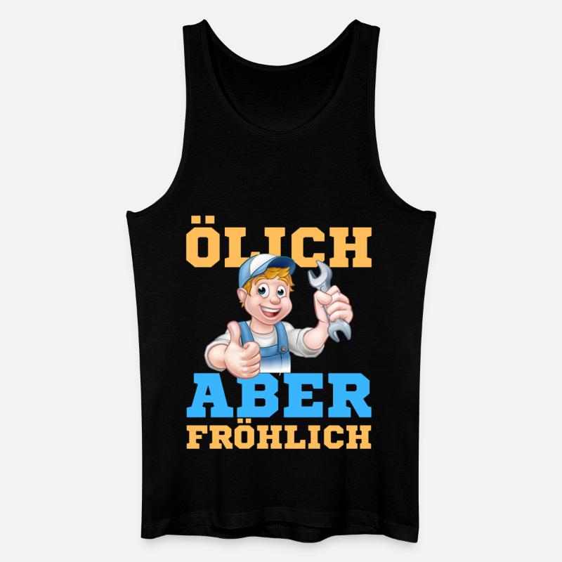 Fröhlicher Schrauber Werkstatt-Design - Männer Bio Tank Top - Schwarz