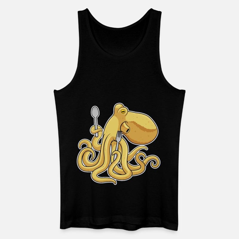 Krake Besteck Kochen Küche - Männer Bio Tank Top - Schwarz