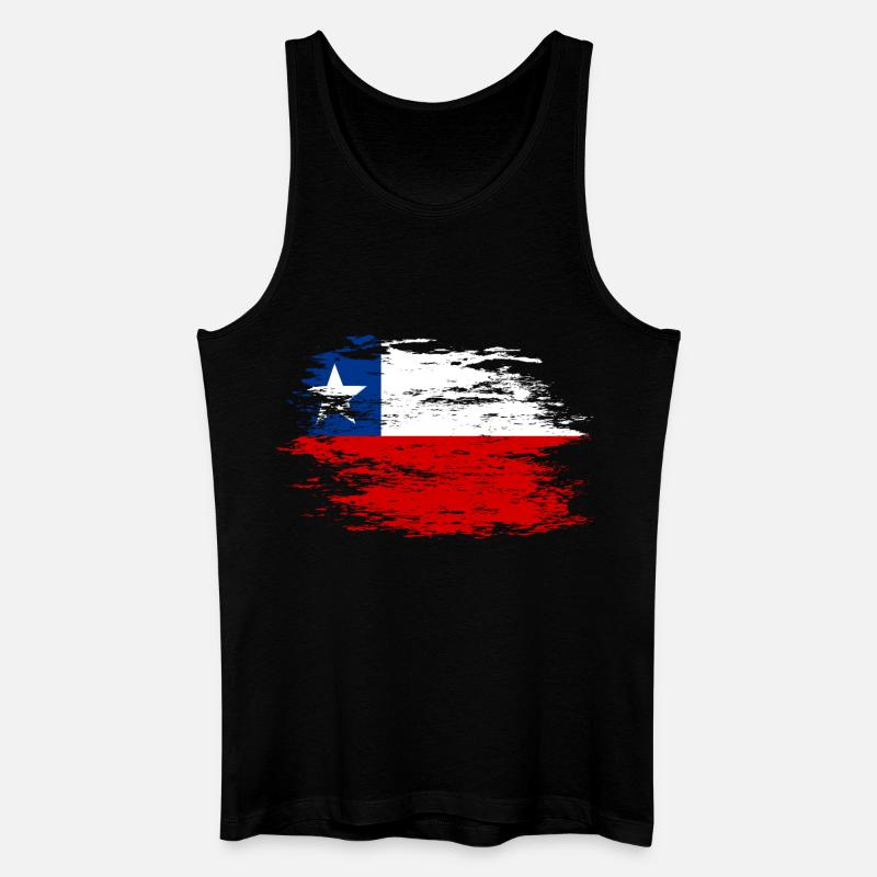 Drapeau chilien utilisé - Débardeur bio Homme - noir