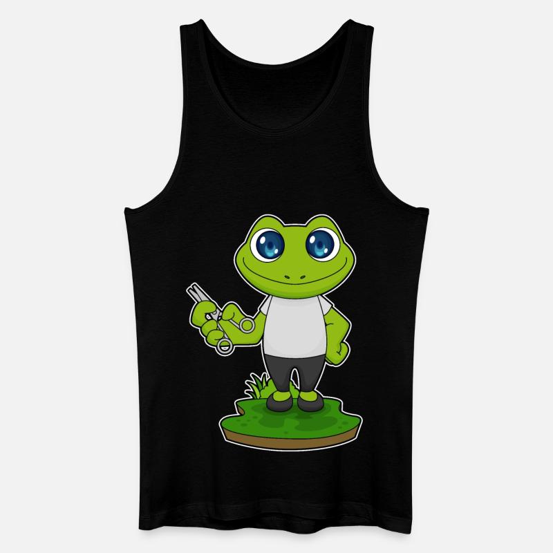 Frosch Barbier Schere - Männer Bio Tank Top - Schwarz