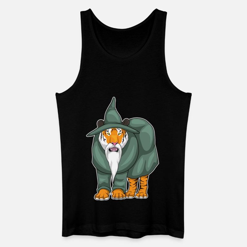 Tiger Zauberer - Männer Bio Tank Top - Schwarz