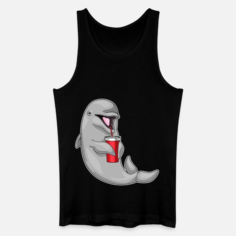 Delfin Trinkbecher - Männer Bio Tank Top - Schwarz