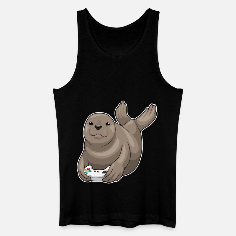 Seehund Gamer Controller - Männer Bio Tank Top - Schwarz