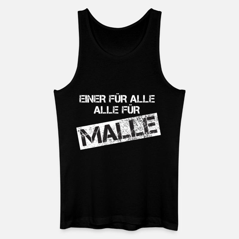 MALLE Slogan Grunge Stamp - Männer Bio Tank Top - Schwarz