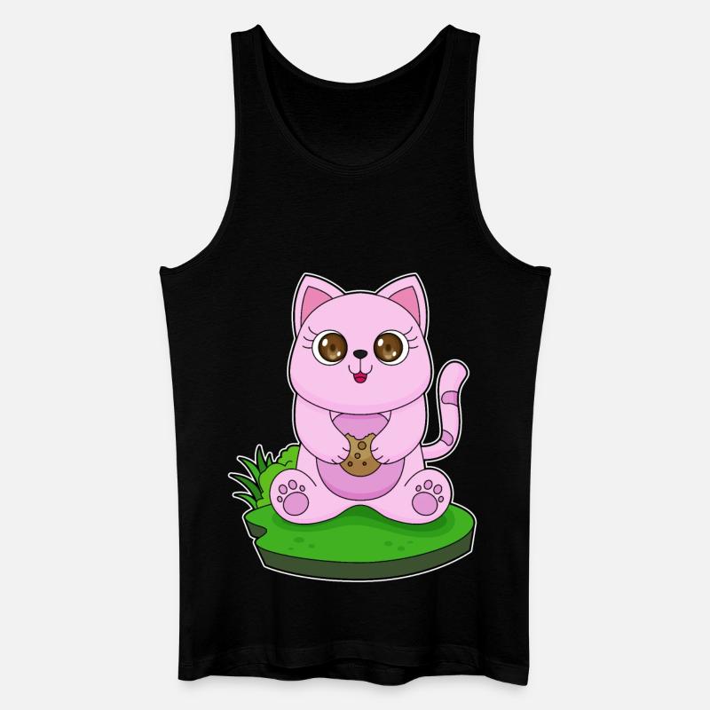 Katze Keks - Männer Bio Tank Top - Schwarz