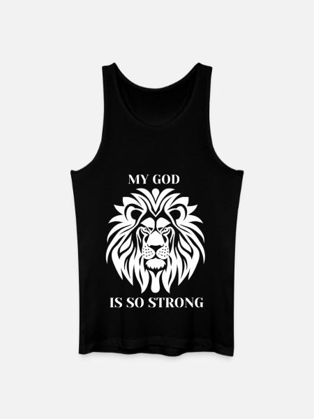 Leo God's Strength Strong Statement - Men’s Organic Tank Top - black