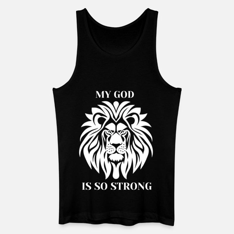 Löwe Gottesstärke Starkes Statement - Männer Bio Tank Top - Schwarz