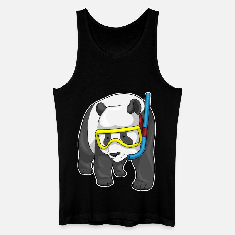 Panda Diver Snorkel - Débardeur bio Homme - noir