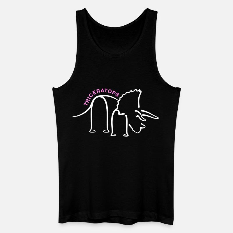 Dinosaurier Triceratops Dino Liniengrafik - Männer Bio Tank Top - Schwarz