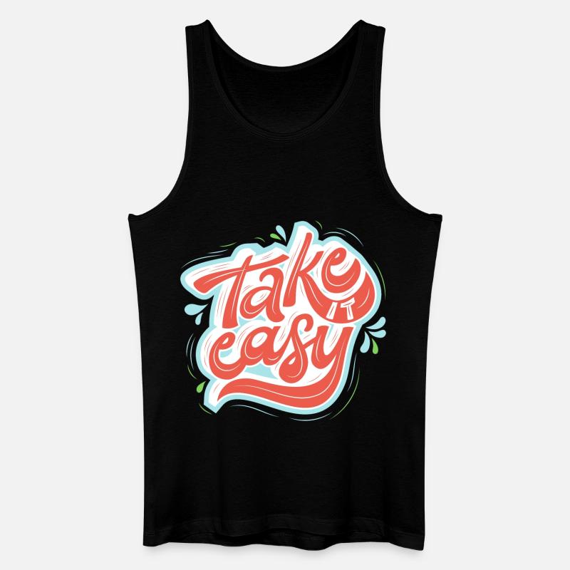 take it easy - Männer Bio Tank Top - Schwarz