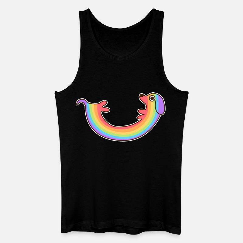 Regenbogenhund. Farbiger Hund. Regenbogenhund * - Männer Bio Tank Top - Schwarz