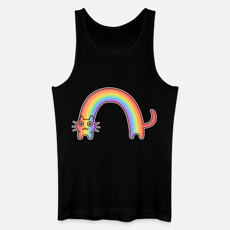 Regenbogenkatze. Buntes Design der Katze * - Männer Bio Tank Top - Schwarz