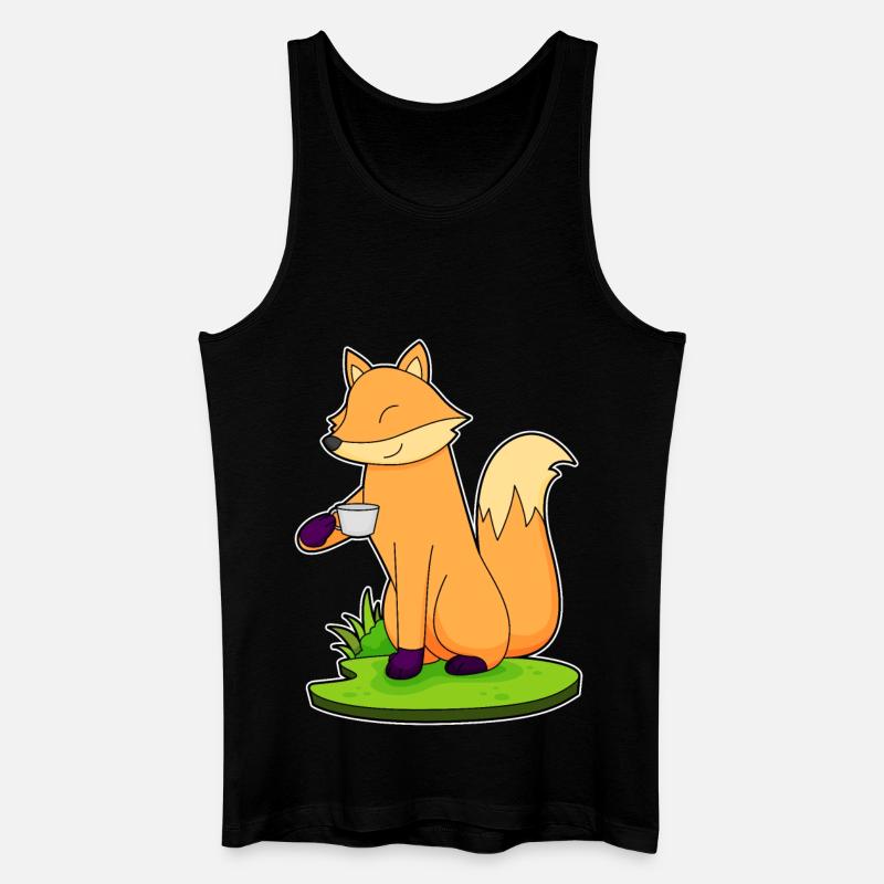 Fuchs Tasse Kaffee - Männer Bio Tank Top - Schwarz