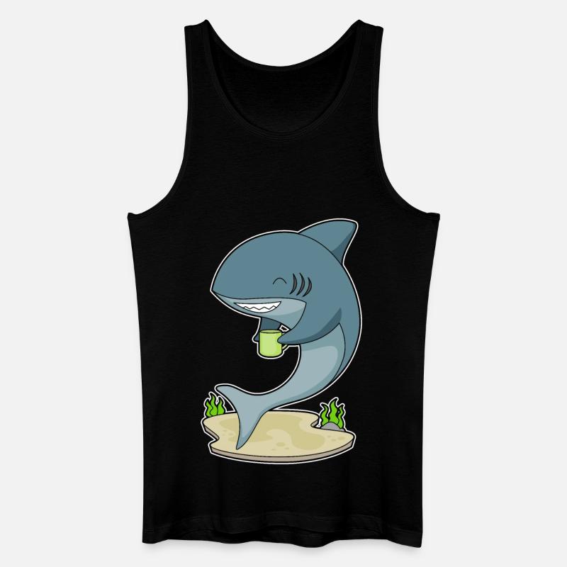 Hai Becher Kaffee - Männer Bio Tank Top - Schwarz