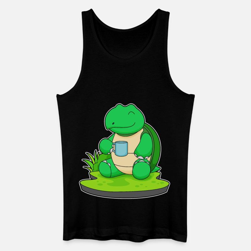 Schildkröte Becher - Männer Bio Tank Top - Schwarz