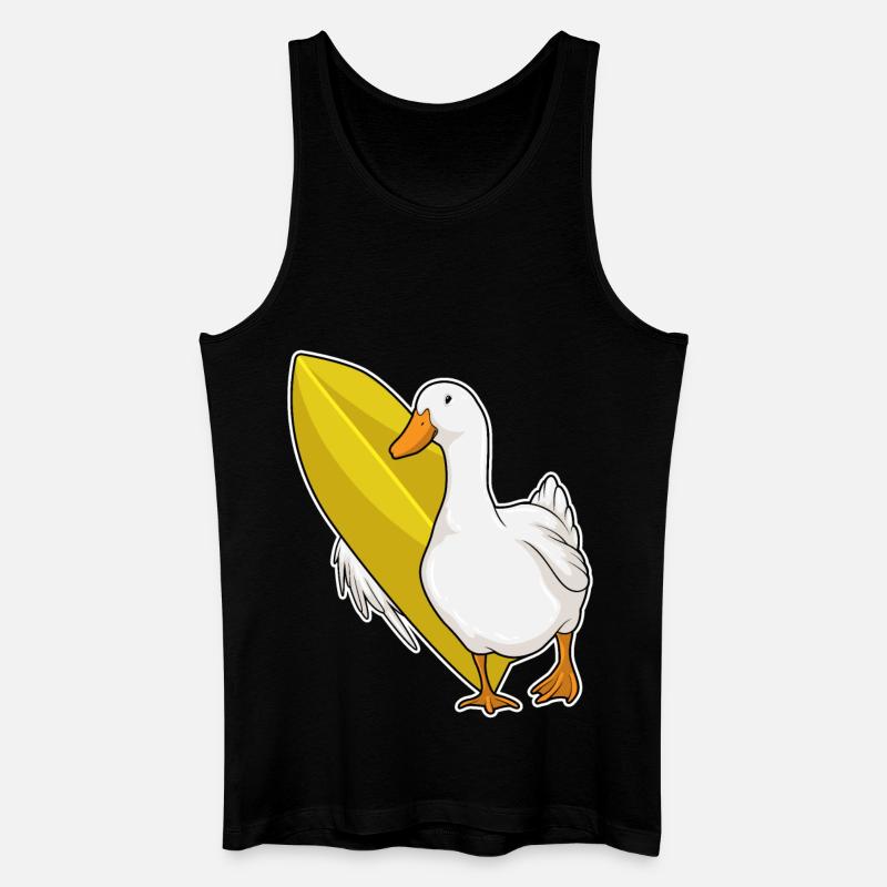 Ente Surfer Surfbrett - Männer Bio Tank Top - Schwarz